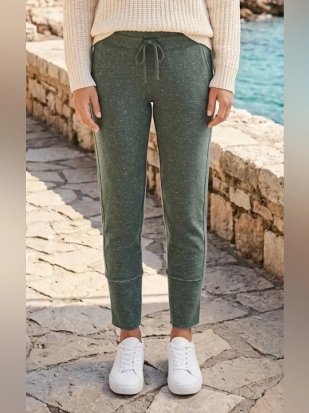 A New Day Olive Green Speckled Joggers - Size Medium - Picture 1 of 16